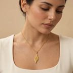 Arabic Calligraphy Leaf Necklace