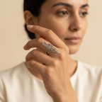 Noor Palestine Calligraphy Map Ring