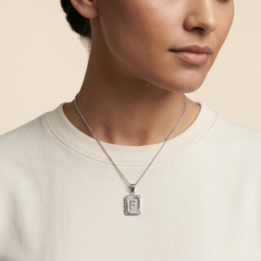 Vintage Initial Medallion Necklace