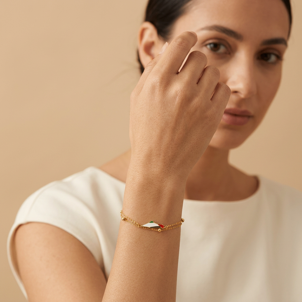 Noor Palestine Map Bracelet