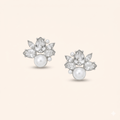 Floral Crystal Stud Earrings