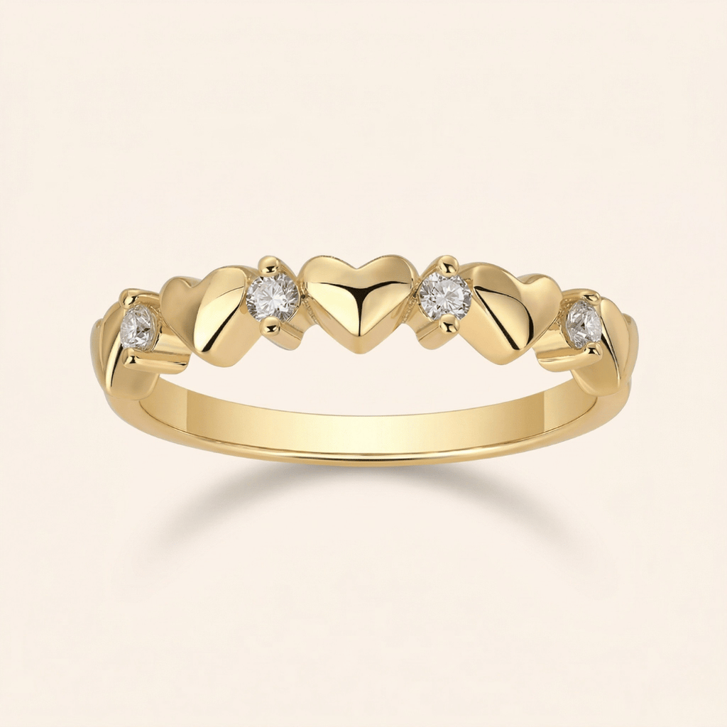 Heart & amp Moissanite Ring