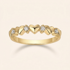 Heart & amp Moissanite Ring