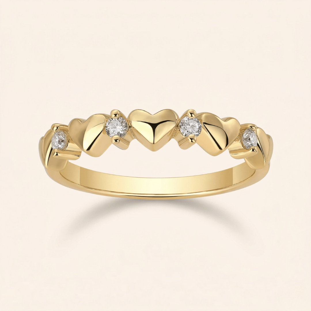 Heart & amp Moissanite Ring