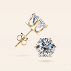 Round Moissanite Stud Earrings