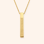 Arabic Engraved Bar Necklace
