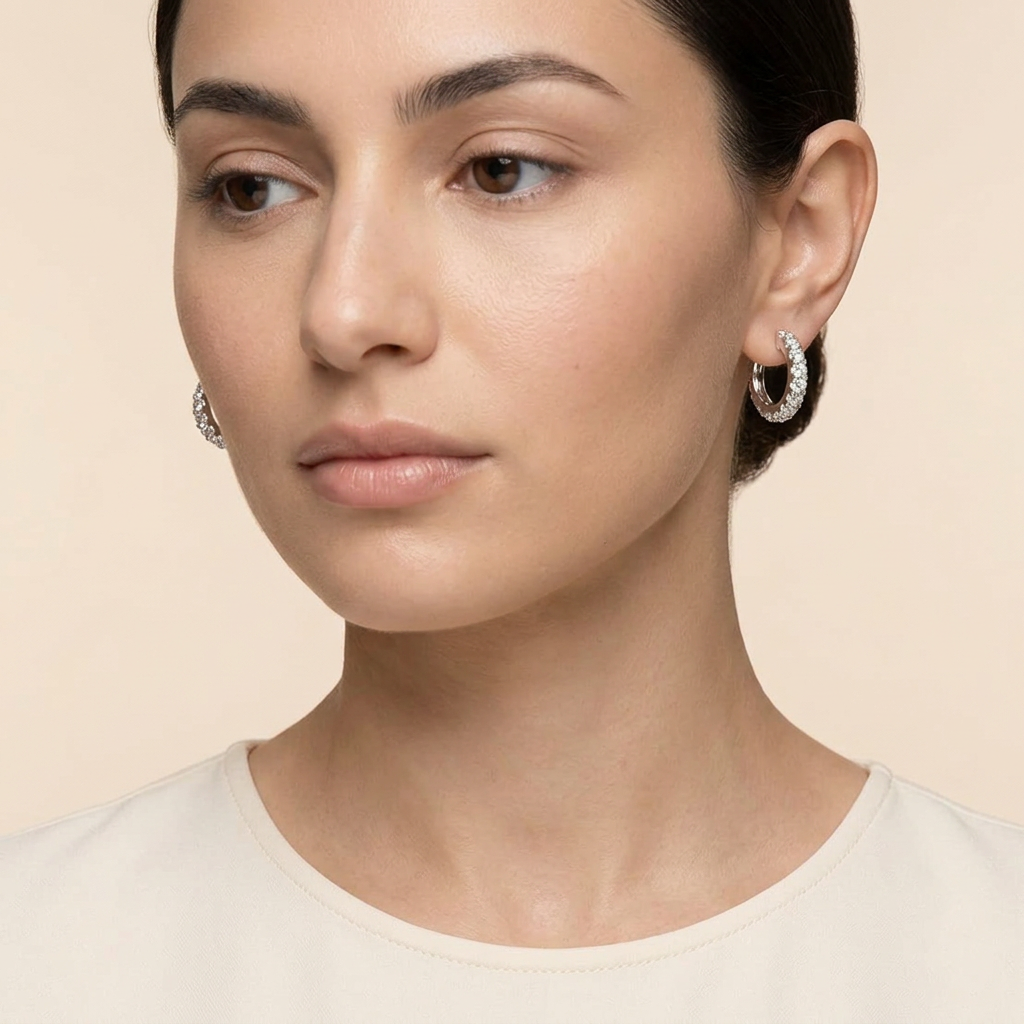 Moissanite Huggie Earrings