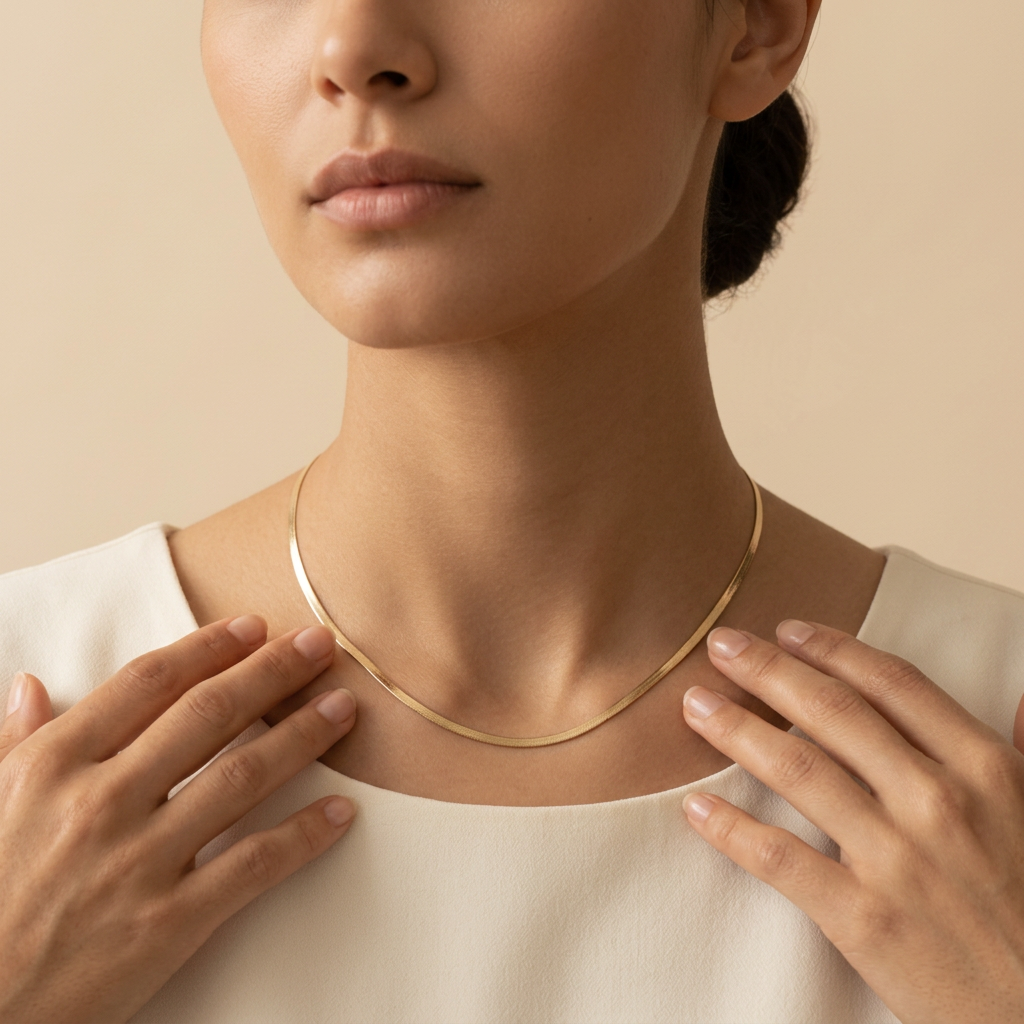 Golden Herringbone Necklace