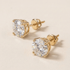 Round Moissanite Stud Earrings