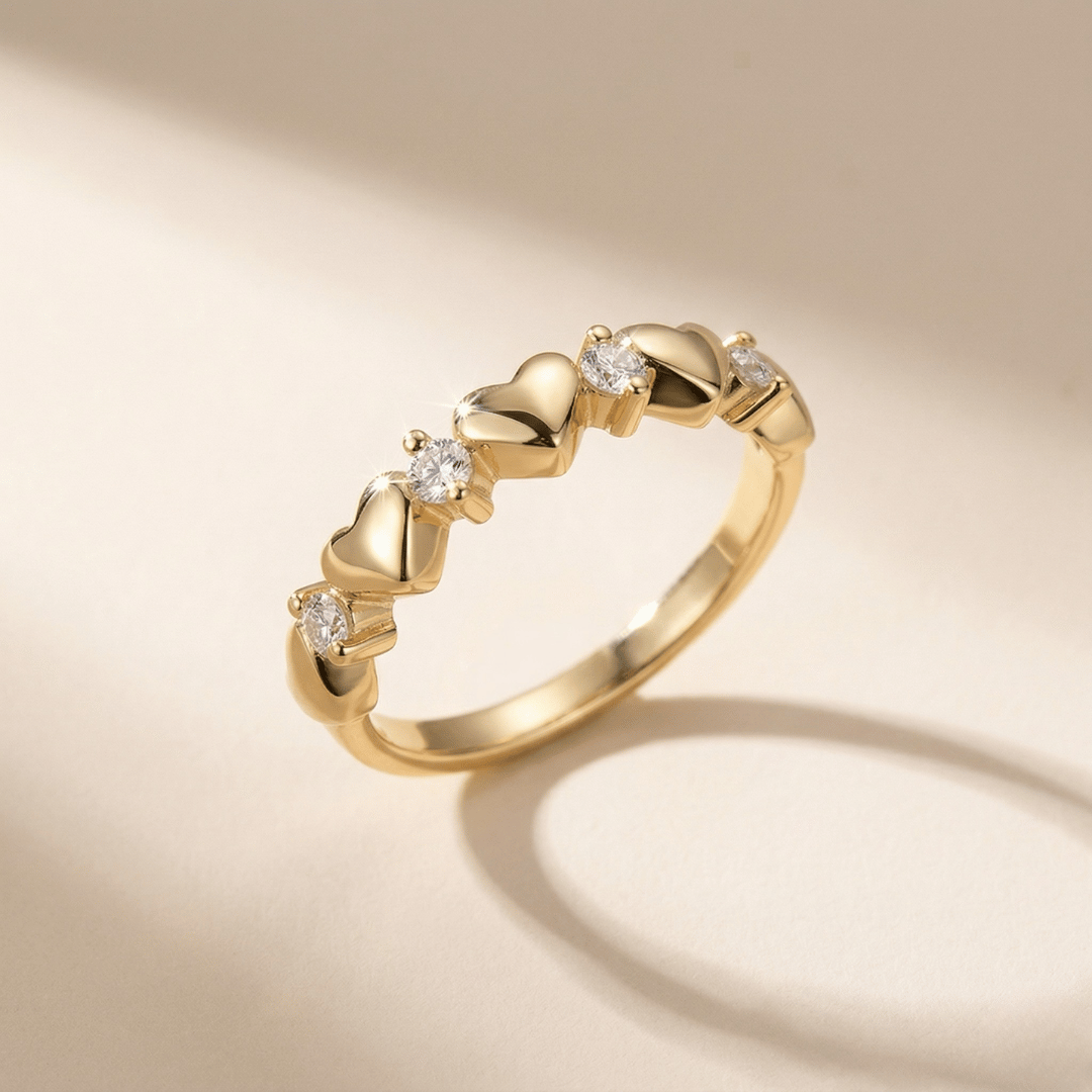 Heart & amp Moissanite Ring