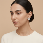 Floral Crystal Stud Earrings