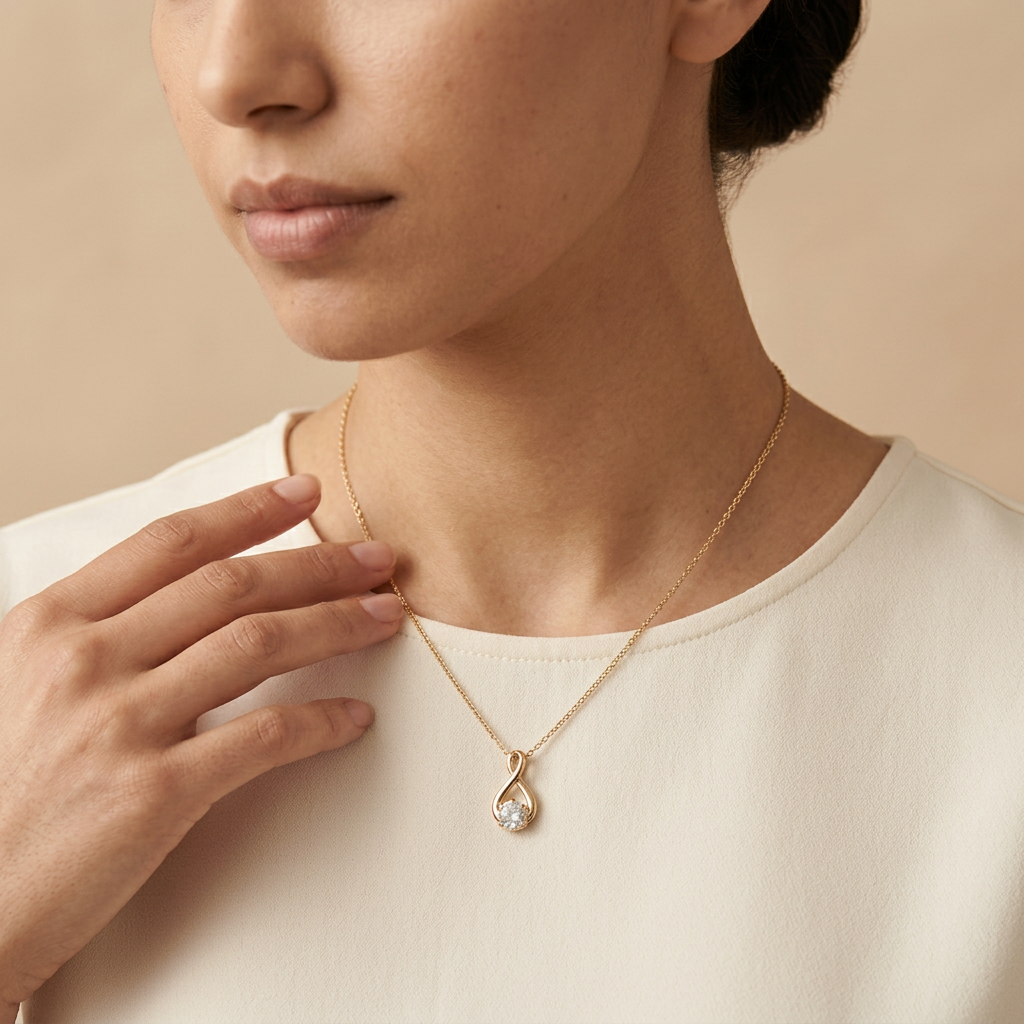 Moissanite Twist Pendant