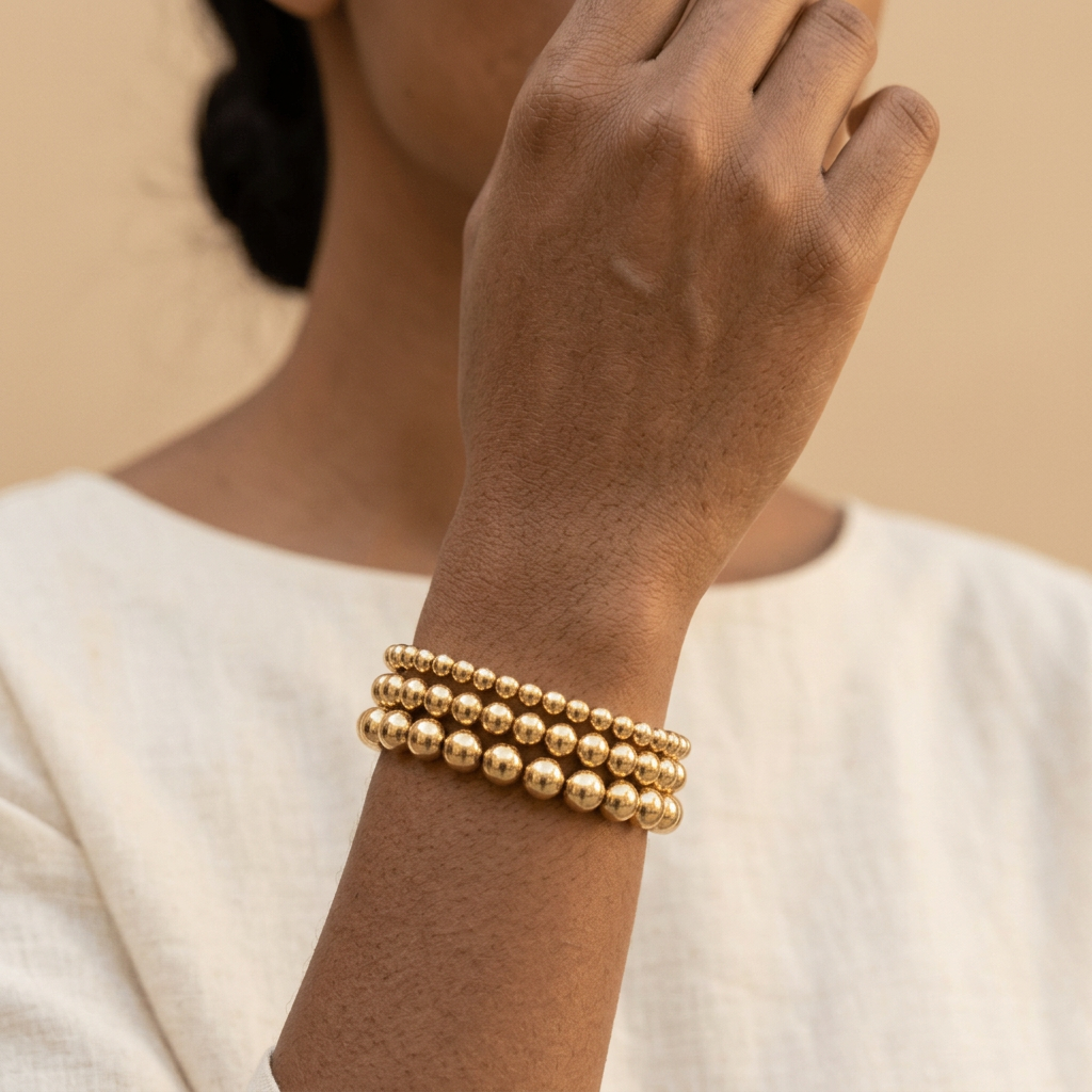 Golden Beaded Bracelet