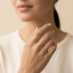 Noor Palestine Olive Leaf Ring