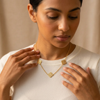 Arabic Quatrefoil Trio Necklace