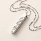 Arabic Engraved Bar Necklace
