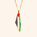 Noor Palestine Pride Map Necklace
