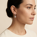 Moissanite Drop Hoop Earrings