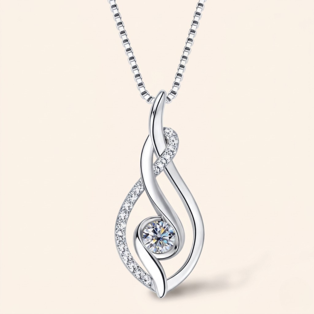 Twisted Moissanite Pendant Necklace