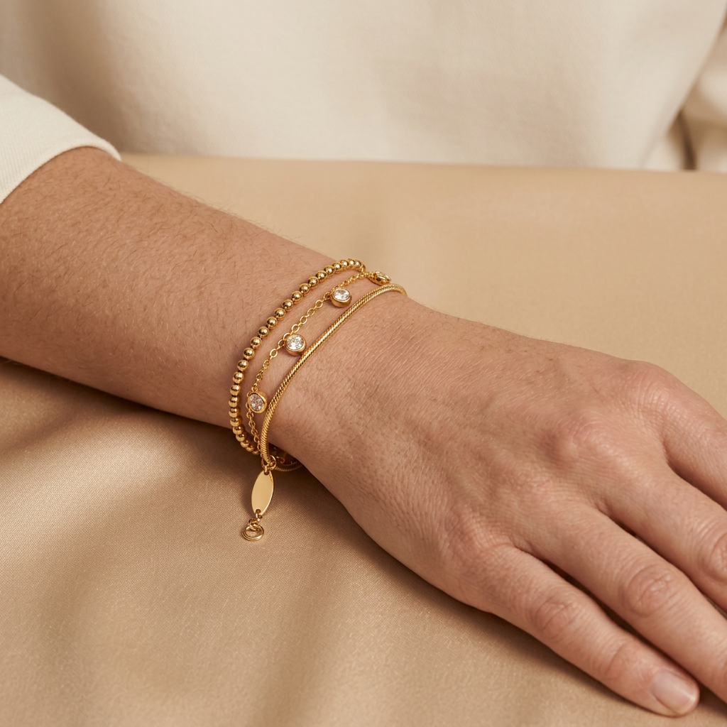 Triple-Layer Gold Bracelet
