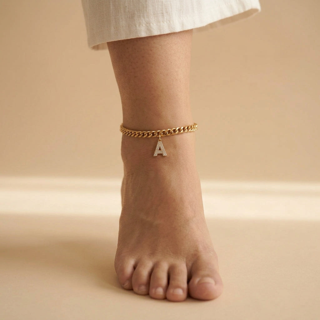 Layali Initial Anklet