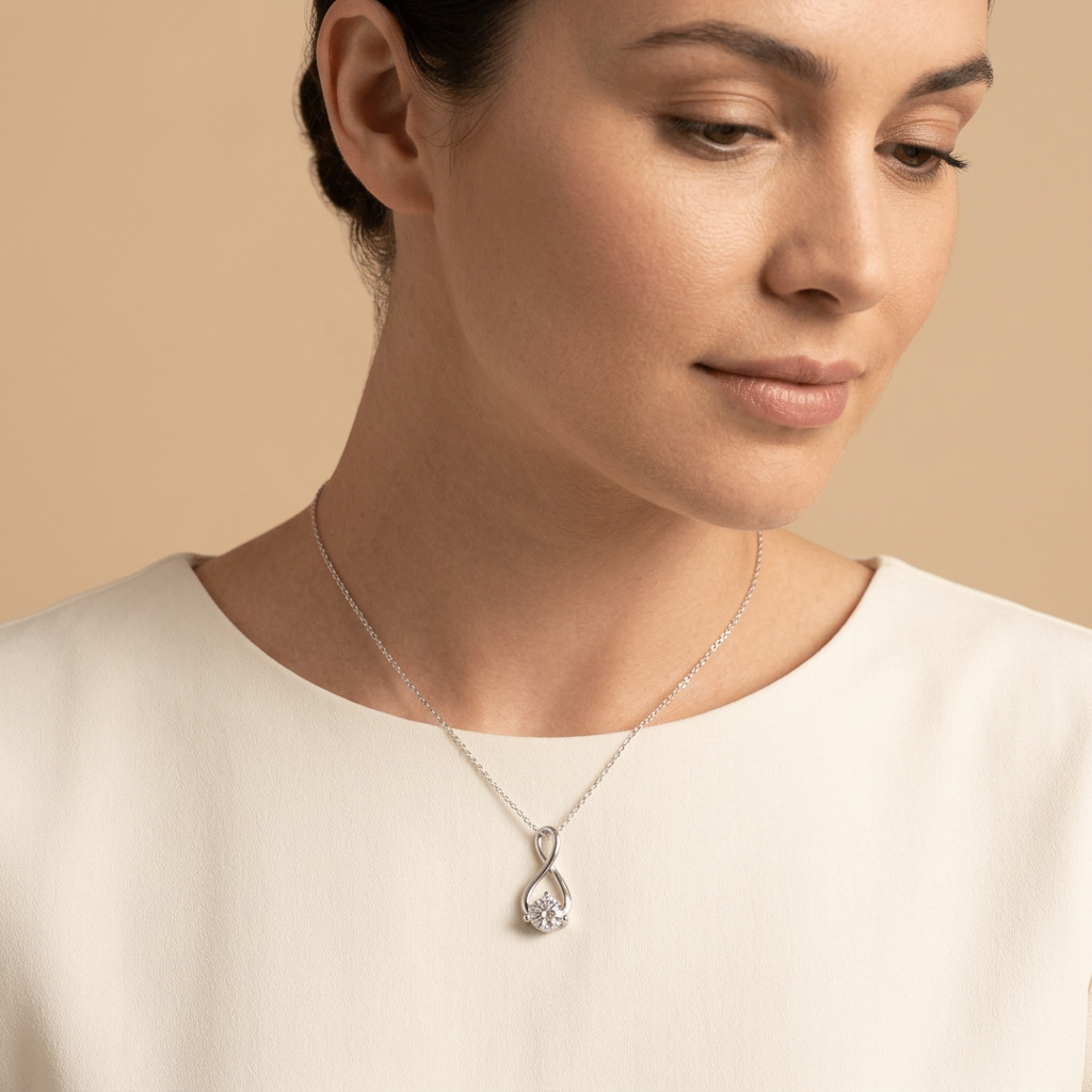 Moissanite Twist Pendant