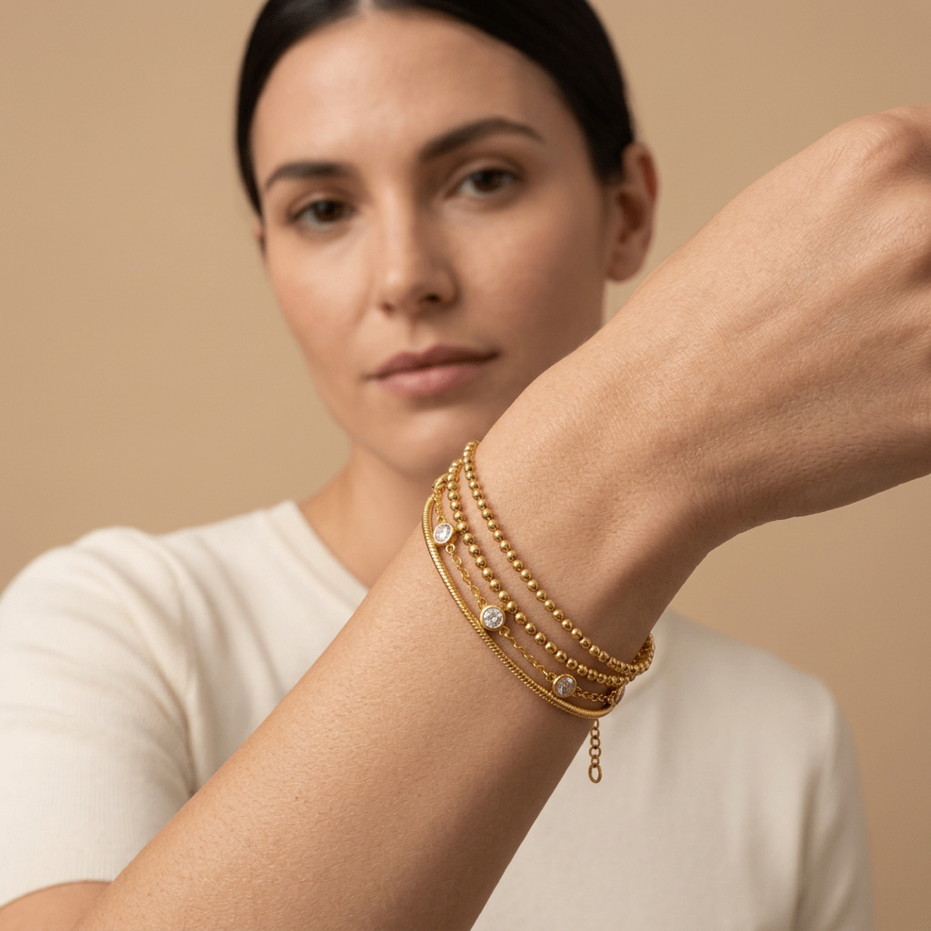 Triple-Layer Gold Bracelet