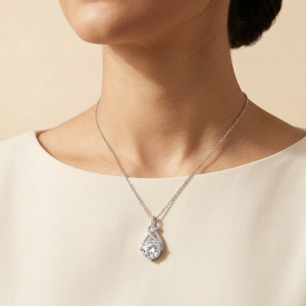 Twisted Moissanite Pendant