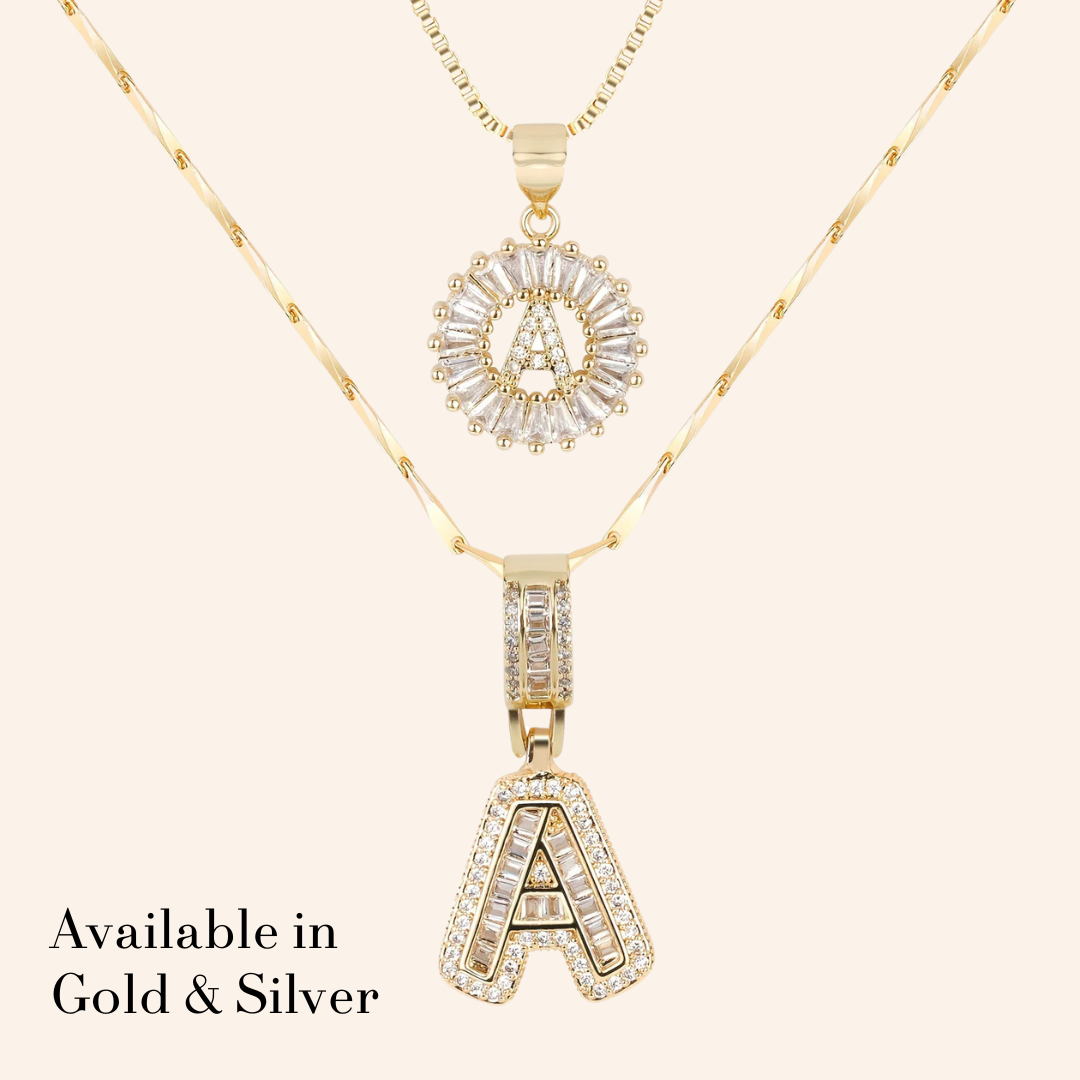 Double Initial Necklace Set