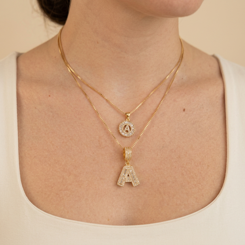 Double Initial Necklace Set