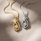 Twisted Moissanite Pendant Necklace