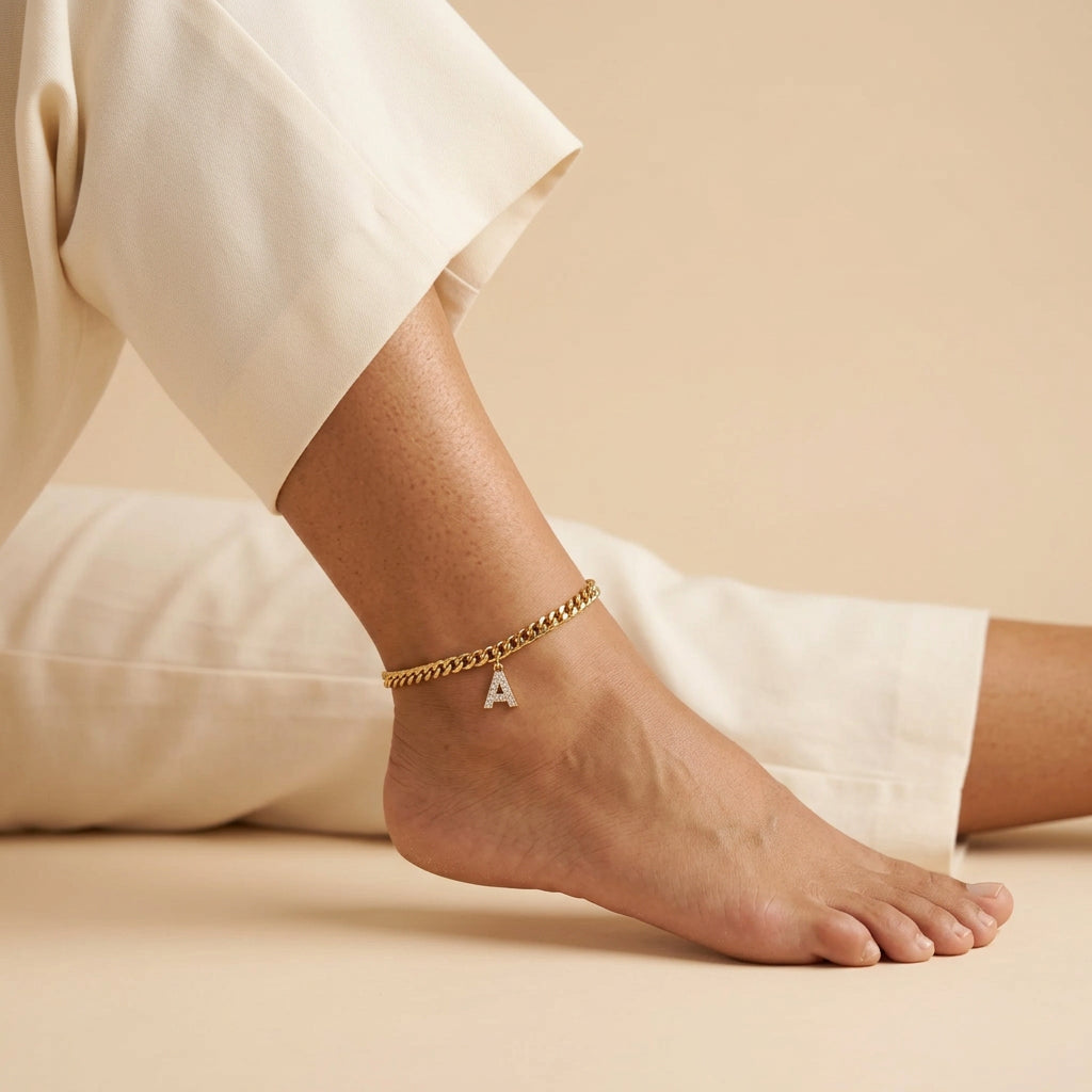 Layali Initial Anklet