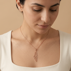Noor Palestine Calligraphy Map Necklace