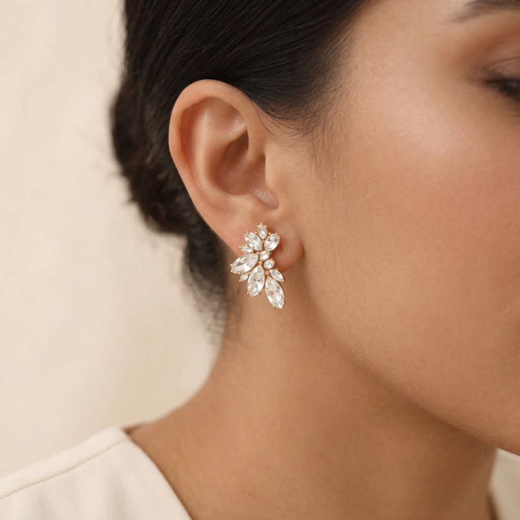 Floral Crystal Earrings