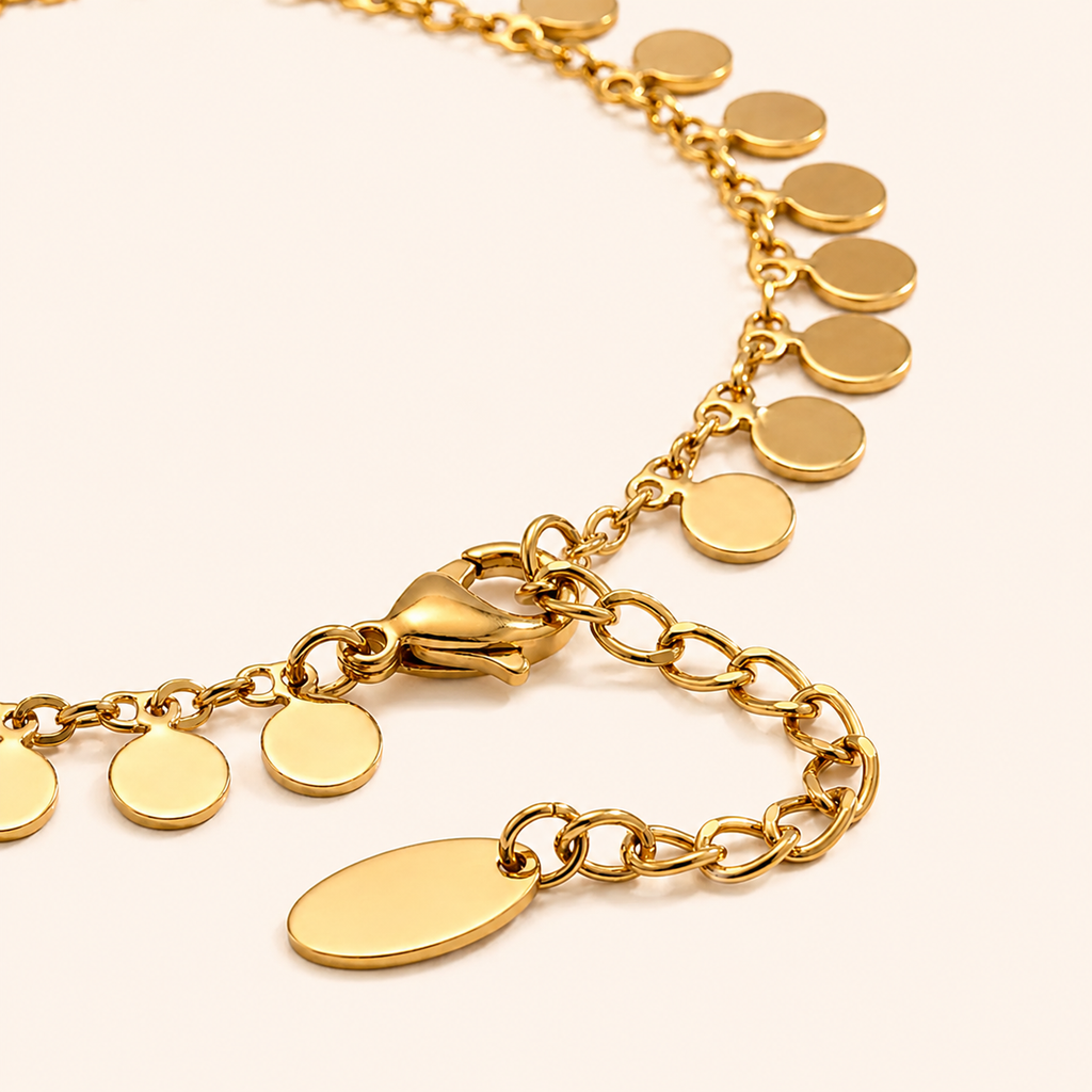 Golden Disc Charm Anklet