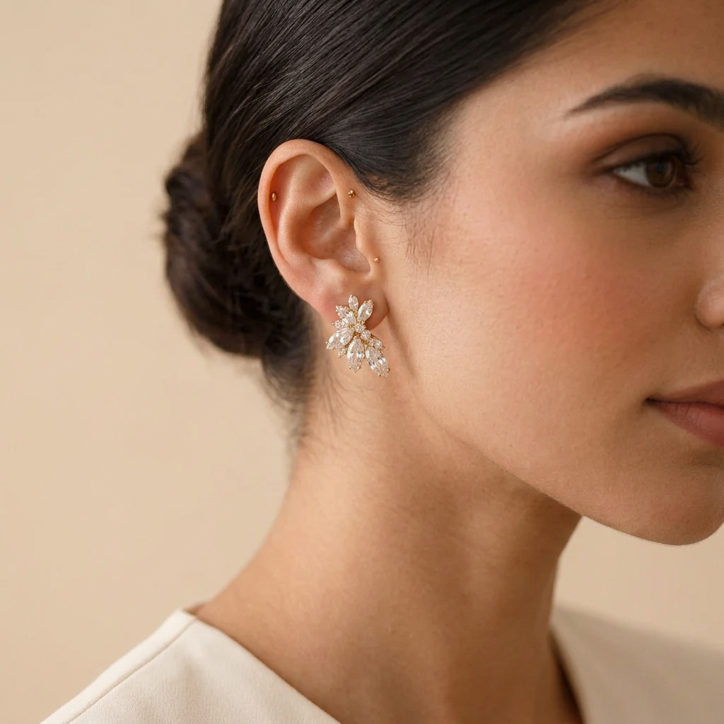 Floral Crystal Earrings