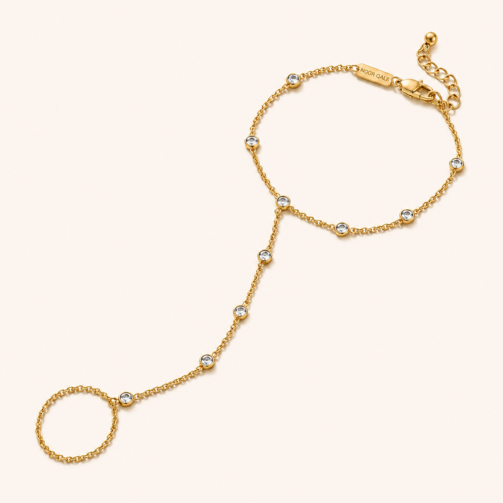 Golden Crystal Hand Chain
