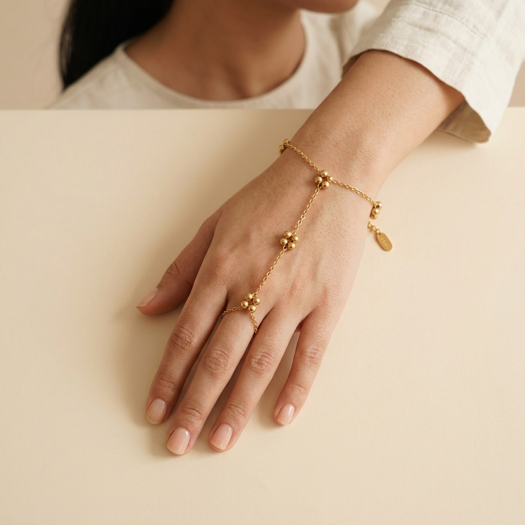 Golden Floral Hand Chain