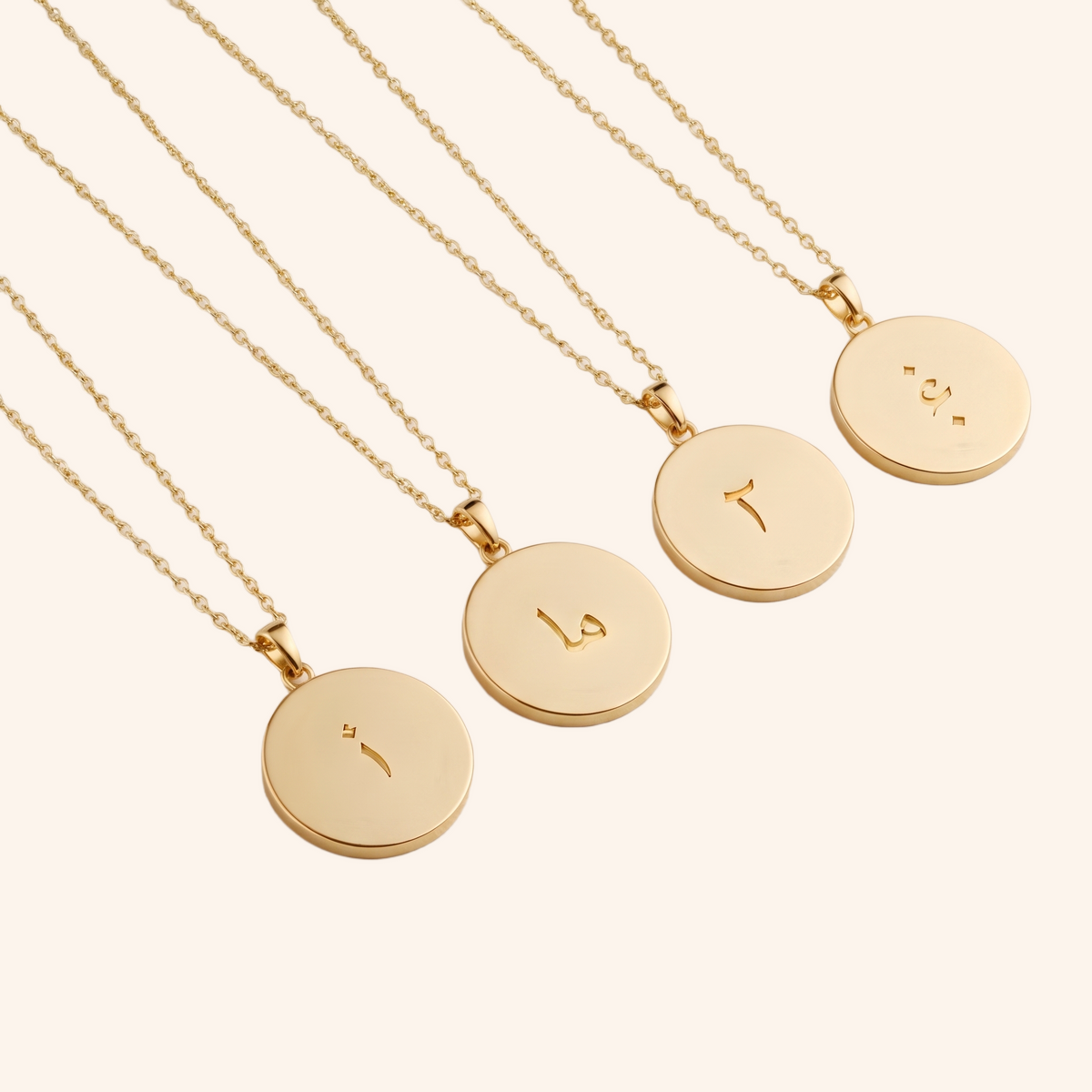 Arabic Initial Disc Necklace