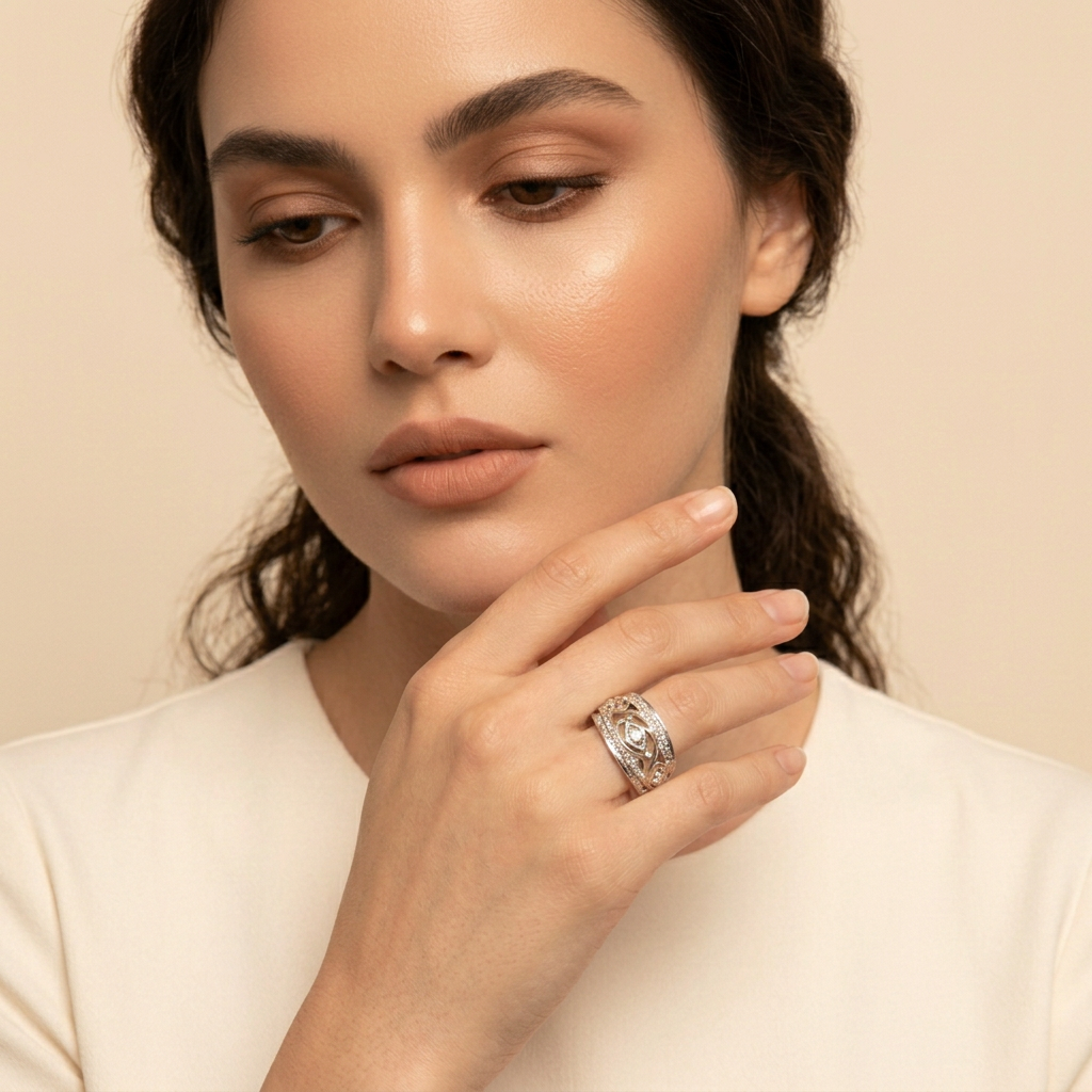 Noor Two-Tone Wave Ring