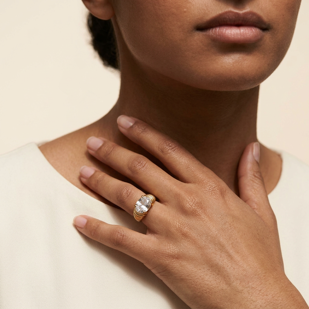 Oval Gemstone Ring