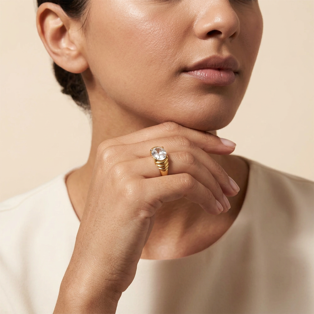 Oval Gemstone Ring