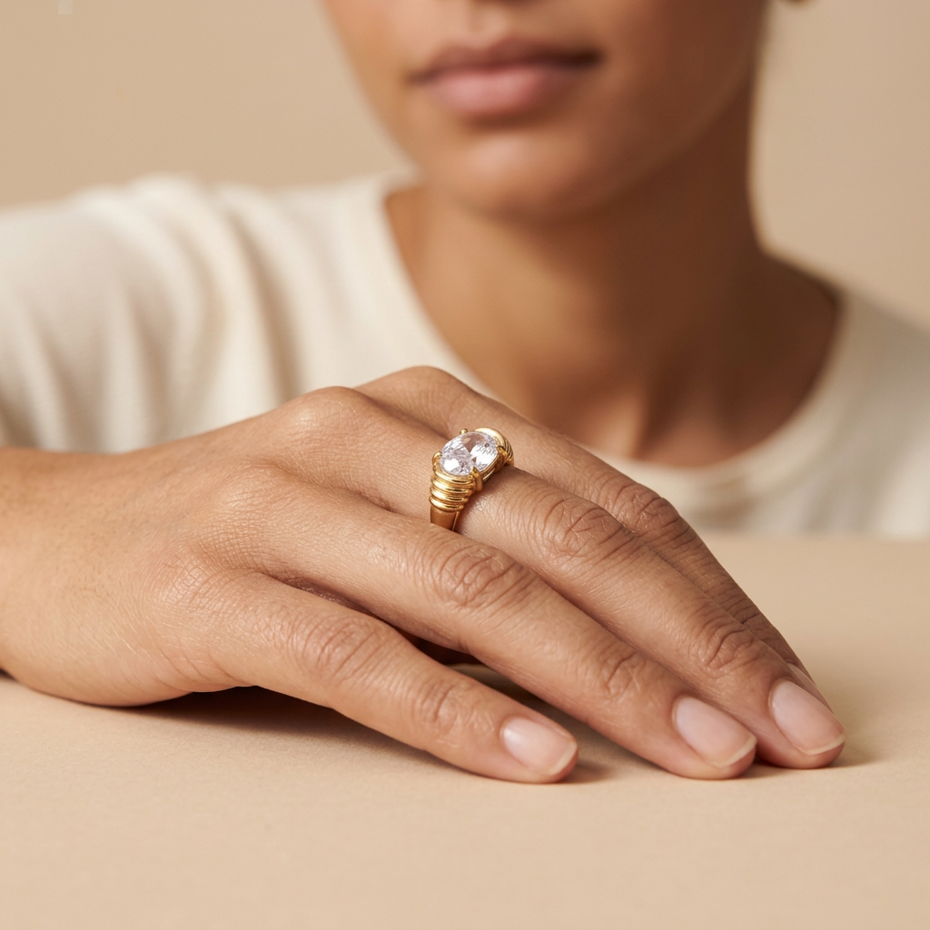 Oval Gemstone Ring