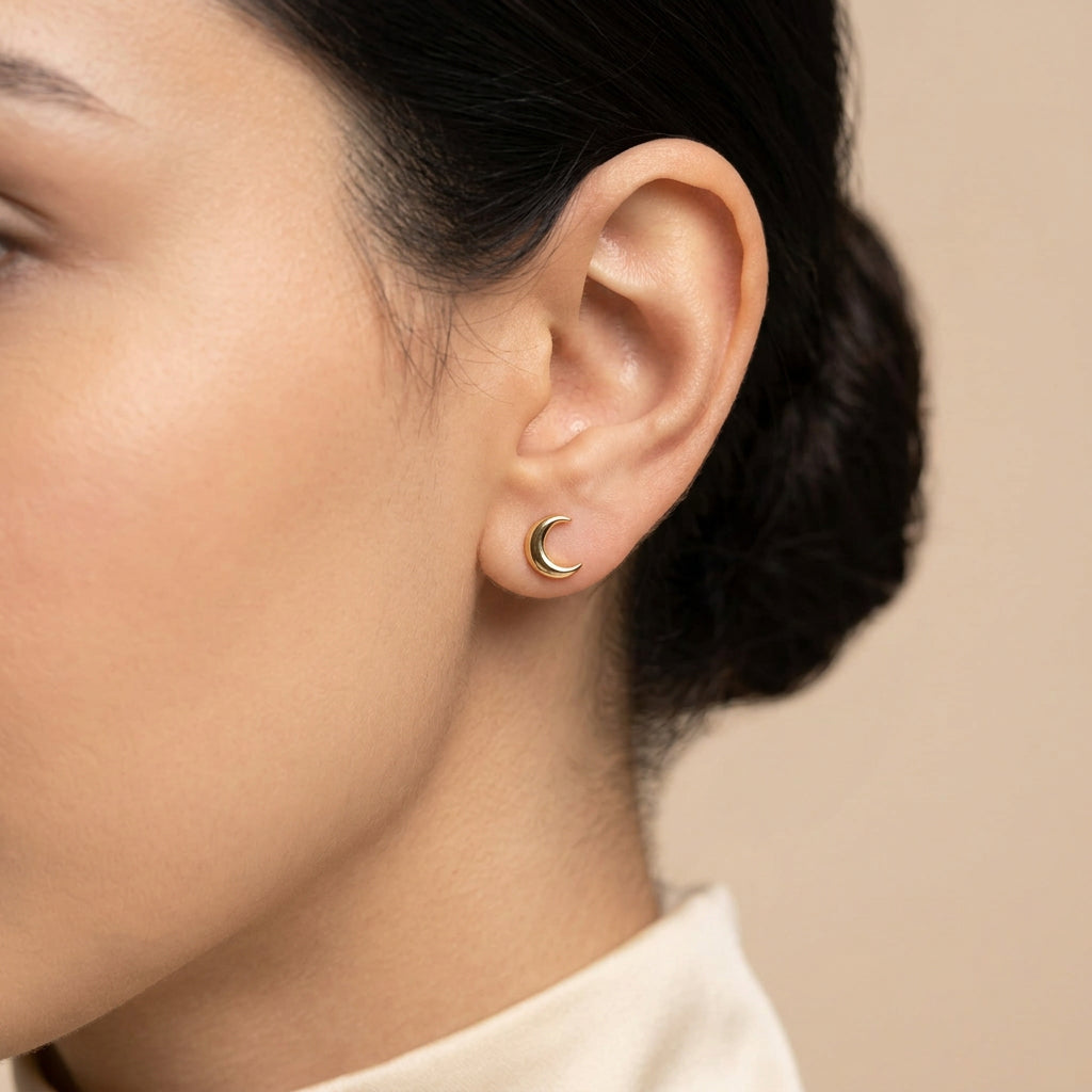 Moon Stud Earrings