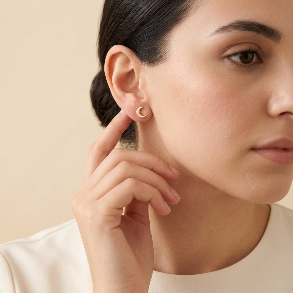 Moon Stud Earrings