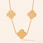 Arabic Quatrefoil Trio Necklace
