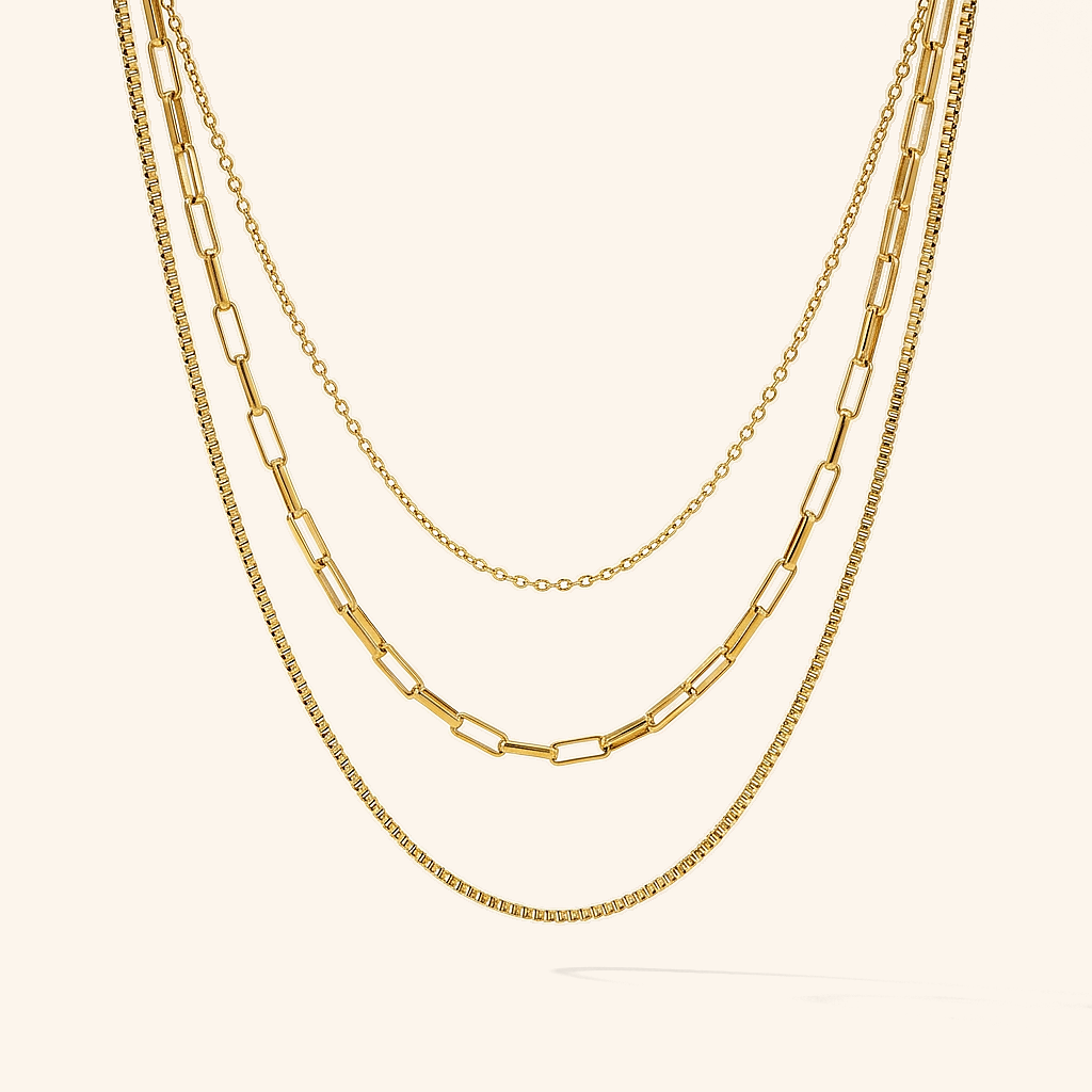 Triple Layered Gold Necklace