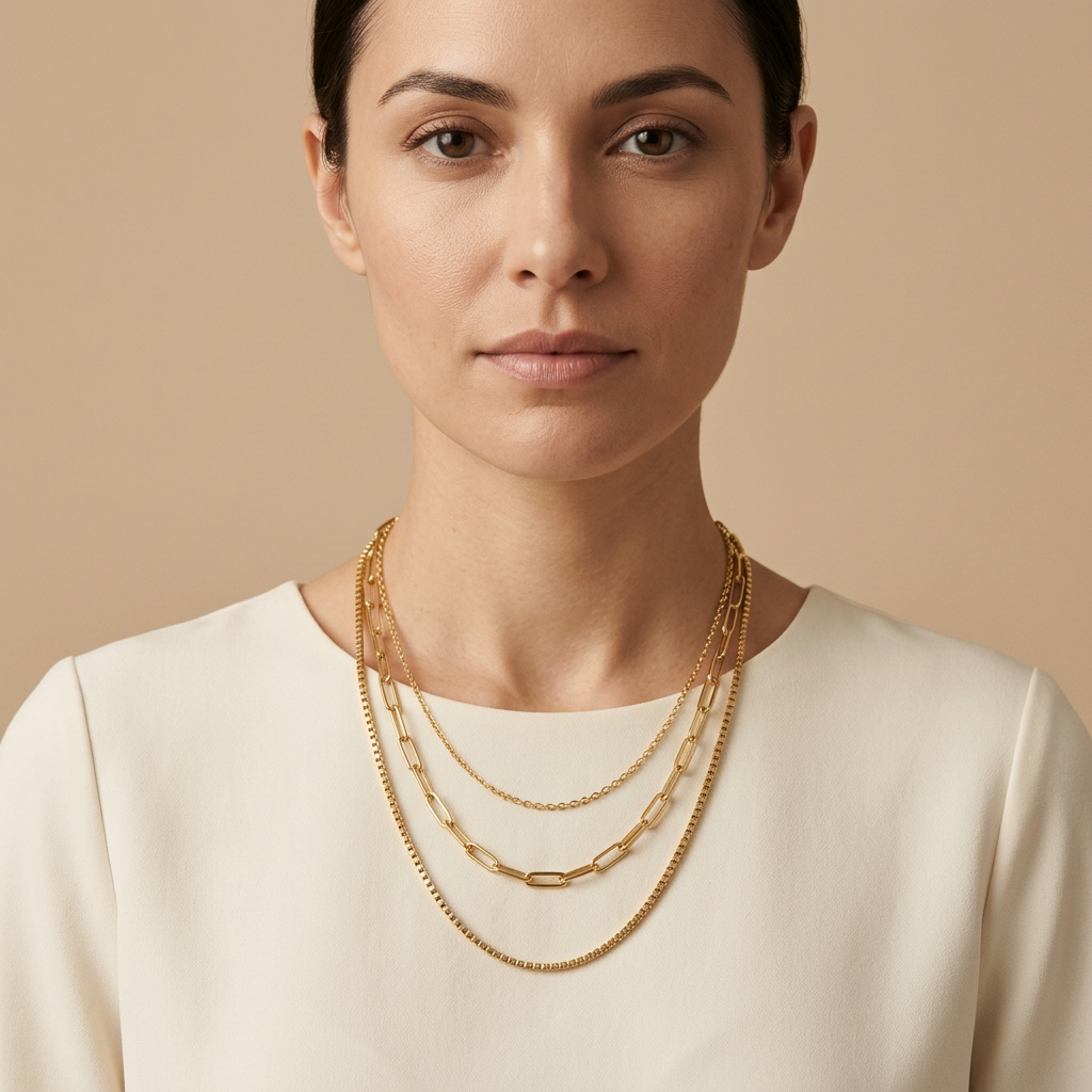 Triple Layered Gold Necklace