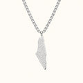 Palestine Map Arabic Calligraphy Necklace