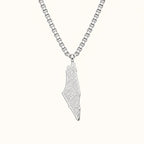Palestine Map Arabic Calligraphy Necklace